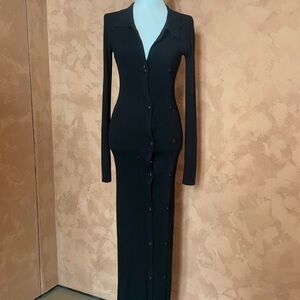 Christopher Esber Black Ribbed Knit Top